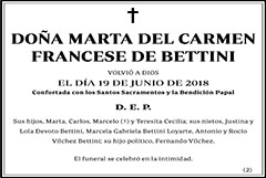 Marta del Carmen Francese de Bettini